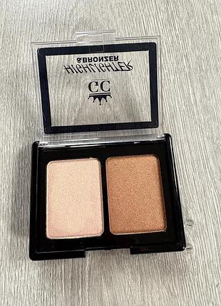 Палетка для контурингу нова хайлайтер і бронзатор