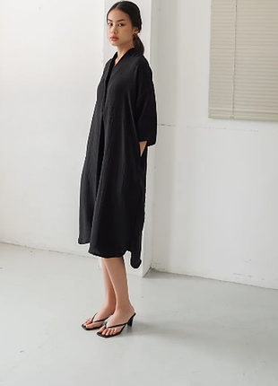 Льняное миди платье туника made in italy