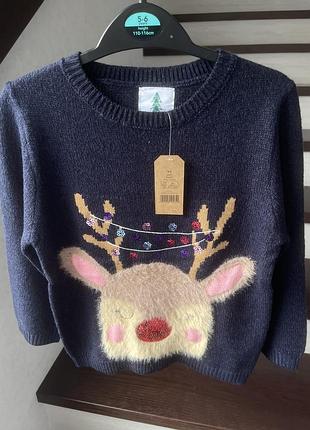 Новорічний светр розмір  5-6 рочків