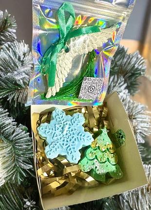 Новорічний набір аромасвічки + підвіска на ялинку