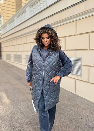 Женская жилетка; цвет: черный, графит, шоколад; размер: 48-50,52-54,56-58;