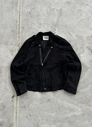 Куртка acne studios bryan suede biker jacket aw09 black mens size m