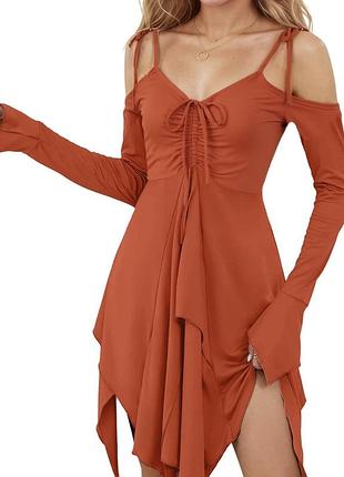 Міні-сукня lyara з полум'ямним драпіруванням