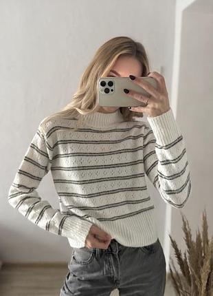 Светр в смужку , водолазка гольф , светр з горловиною