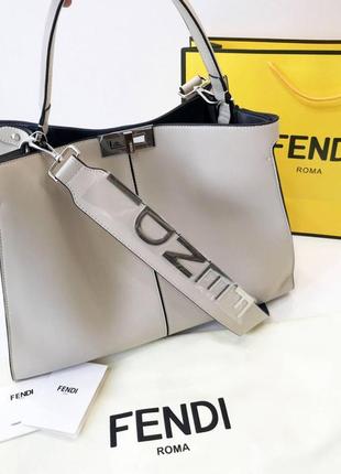 Сумка шкіряна жіноча в стилі fendi roma, люкс якість!