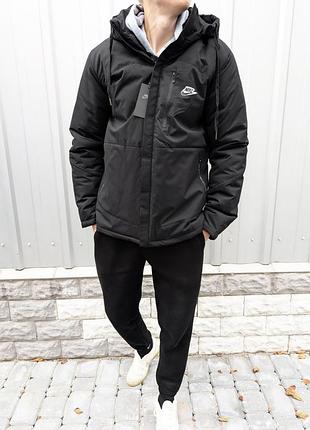 Зимова чоловіча куртка nike чорна❄️