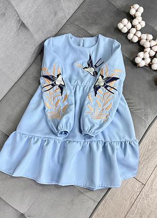 Платье ласточки 3, вышитое