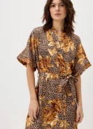 Гарний комплект пеньюар та халат лео принт м 10