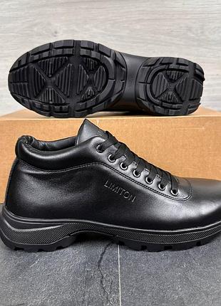 Мужские зимние кожаные ботинки