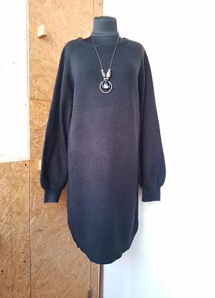 Брендовое акриловое платье миди свитер