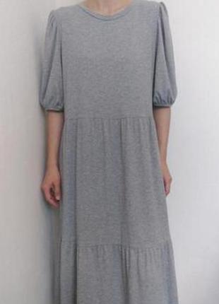 Трикотажное, ярусное платье в рубчик от george