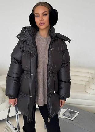 Куртка женская зимняя удлиненная приталенная