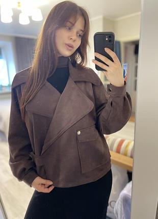 Куртка трендова косуха з еко замші