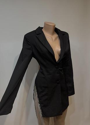 Сукня піджак з бахромою зі страз