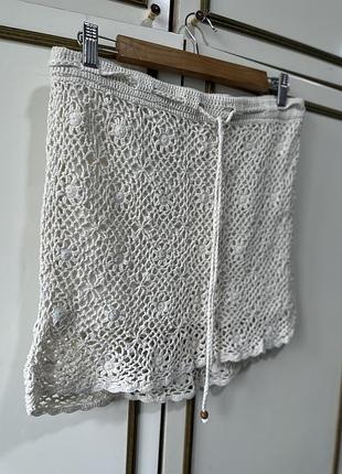 Вʼязана пляжна спідниця міні
