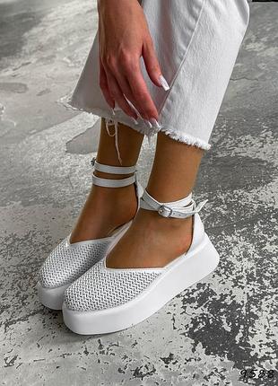 Туфли женские viol белые натуральная кожа 9588
