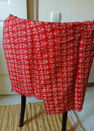 Шаллик шелковый красный шарф