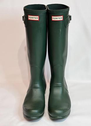 Оригінальні високі гумові чоботи hunter (green)