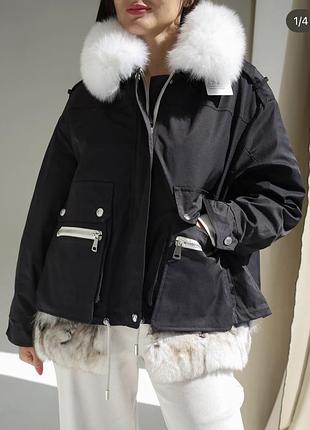 Парка з хутром песця та кролика