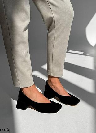 Туфельки с анатомическим носиком натур.велюр 11169
