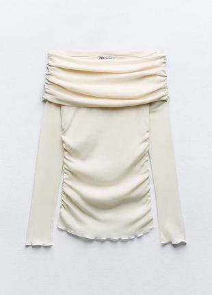 Лонгслів zara, кофта з відкритим плечима зара, топ