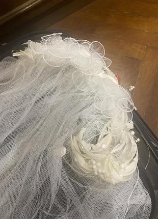 Фата белая двойная