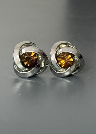 Сережки вузлики з кристалами 🧡