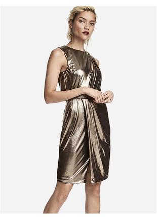 Вечернее платье h&amp;м золота металлик