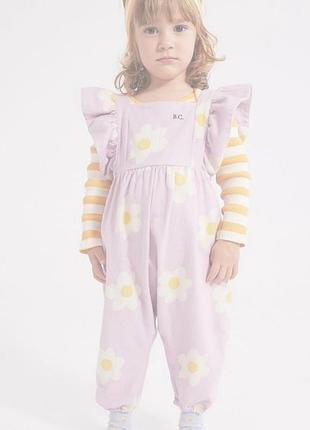 Детский хлопковый комбинезон с цветочным принтом 86 размер