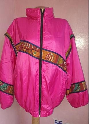 Теплая дутая малиновая куртка аля 90, Англия