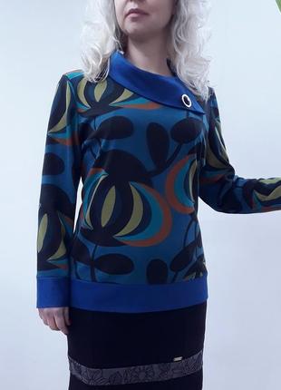 Кофта жіноча з принтом батал, одяг великих розмірів