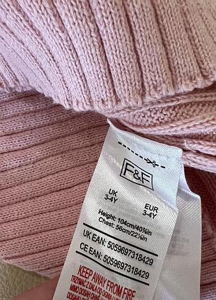 Кофта в рубчик на дівчинку 3-4 роки ріст 104 з комірцем від f&f стан ідеальний дов 37.5, шир 26.5, рукав 37 3