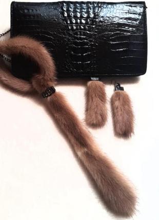 Ексклюзив!🔥краватка і сережки з хутра норки !!!