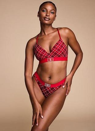 Бавовняні трусики стринги зі стразами victoria’s secret оригінал