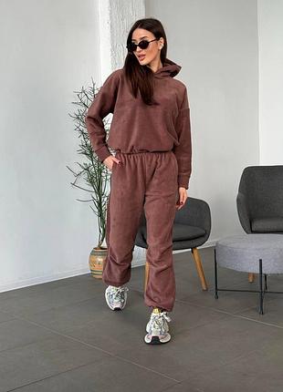 Базовый женский брючный флисовый костюм