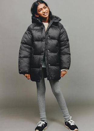 Зимова куртка для дівчинки zara іспанія розмір 134, 140, 152, 164 чорна