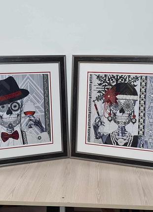 Диптих вышит бисером и стразами / вышитые картины