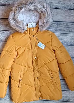 13-14p, 164см новая зимняя удлиненная куртка парка для девочки фирменная с биркой