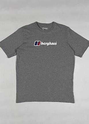 Сіра футболка бергхаус berghaus front logo, розмір xl, оригінал