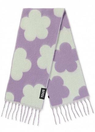 Новый большой оверсайз шарф tous в принт цветы серый фиолетовый cos arket bimba y lola