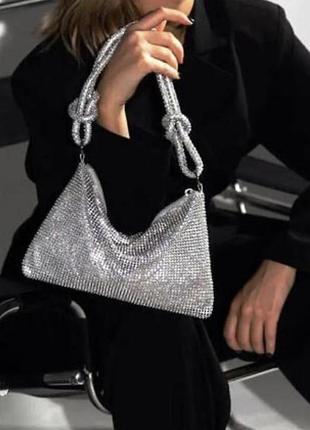 Клатч со стразами камешки