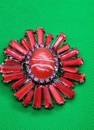 Шикарна броша орден, сонце, багетні кристали