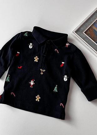 Новорічна кофта 6-9 місяців, новорічна кофта на хлопчика 6-9 місяців, новорічна кофта next 6-9 місяців
