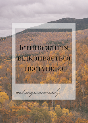 Постер в рамке “стина жизни открывается постепенно” 1003 | коллекция «мотивационные и для вдохновения» | авторский декор 30×40 см
