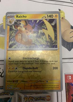 Голограмна карта покемон raichu pokemon electrocharge