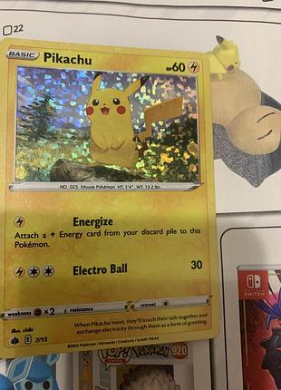 Pokemon pikachu голограмна покемон electro ball