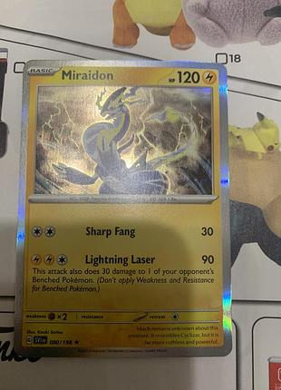 Карточка покемон miraidon карта голограмна pokemon