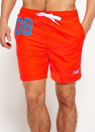Чоловічі яскраві брендові шорти superdry premium swim, розмір l