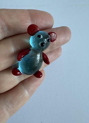 Скляна мікро фігурка ведмедик