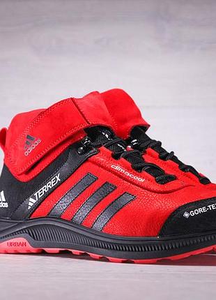 Зимові шкіряні черевики, кросівки термо, adidas terrex swift gore-tex